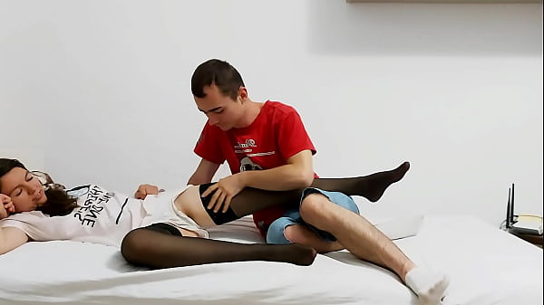 Hot teen friend get horny after watching a movie and can’t resist fucking