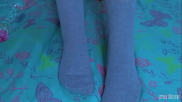 Teeny Mani Nails – Glass Dildo Slides Across Soles and Painted Toe Nails